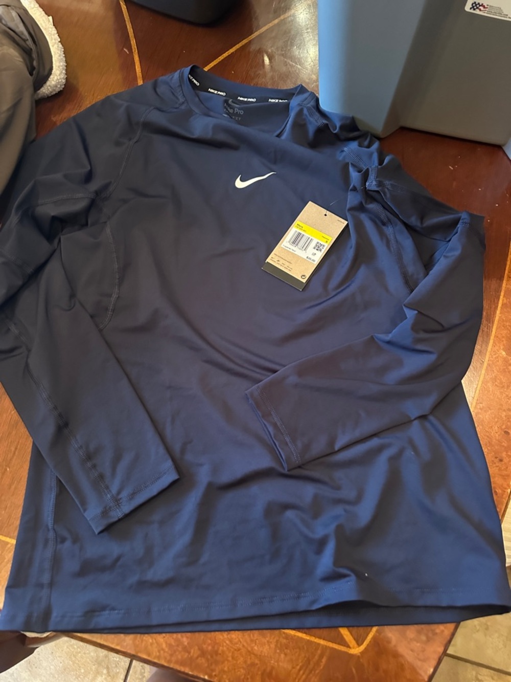 Nike Navy Blue Long Sleeve Dri-FIT Top